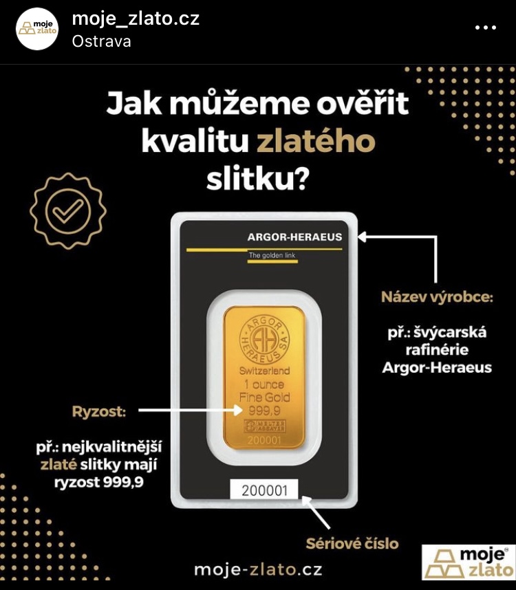 Sjednocený prémiový vizuál Moje-Zlato.cz s edukativním obsahem o ryzosti slitku